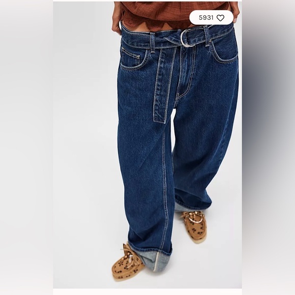 FREE PEOPLE x We The Free East Bay Cuffed Wide Leg In Concord size 27 - Picture 3 of 13